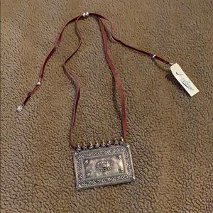 Lucky brand Pewter statement necklace